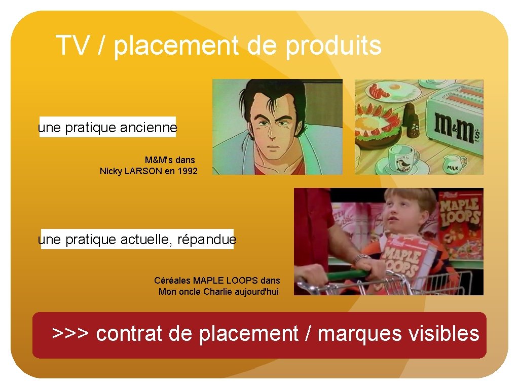 TV / placement de produits une pratique ancienne M&M's dans Nicky LARSON en 1992