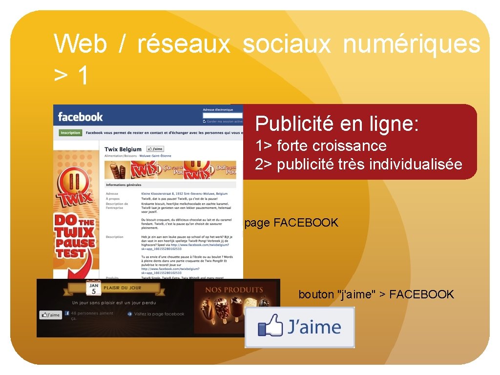 Web / réseaux sociaux numériques >1 Publicité en ligne: 1> forte croissance 2> publicité