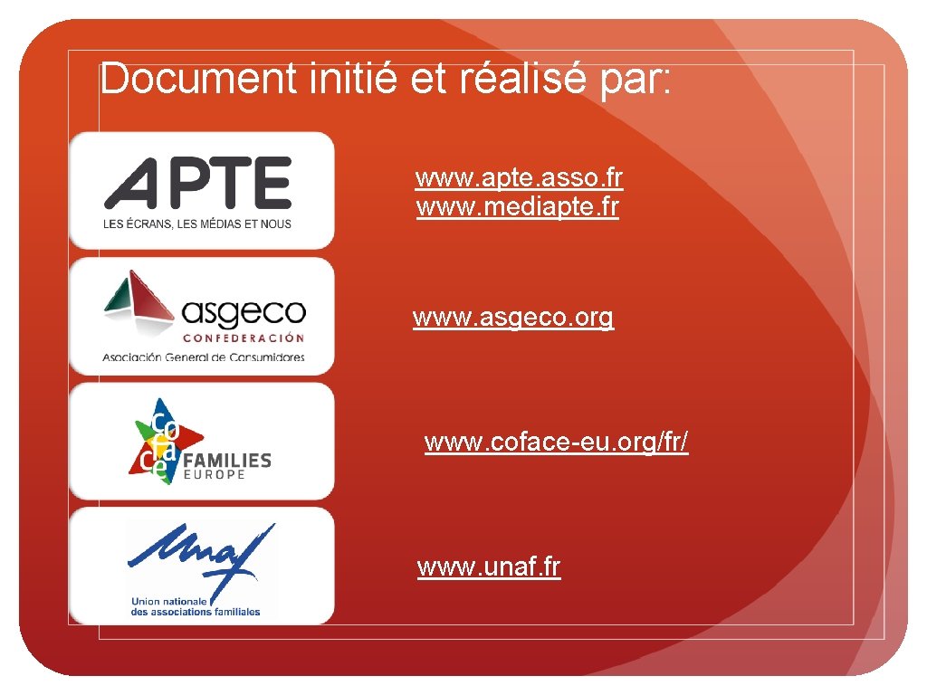 Document initié et réalisé par: www. apte. asso. fr www. mediapte. fr www. asgeco.