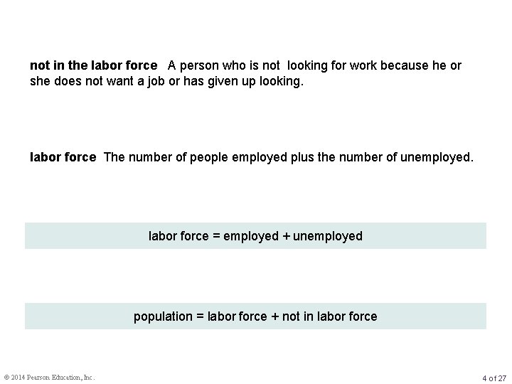 not in the labor force A person who is not looking for work because