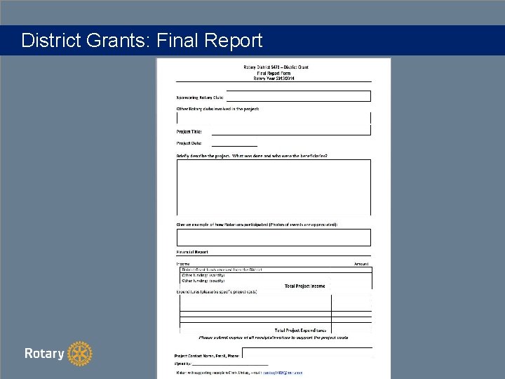 District Grants: Final Report 