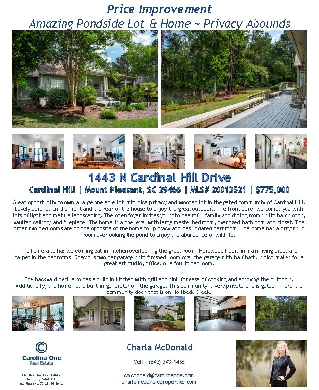 Price Improvement Amazing Pondside Lot & Home ~ Privacy Abounds 1443 N Cardinal Hill