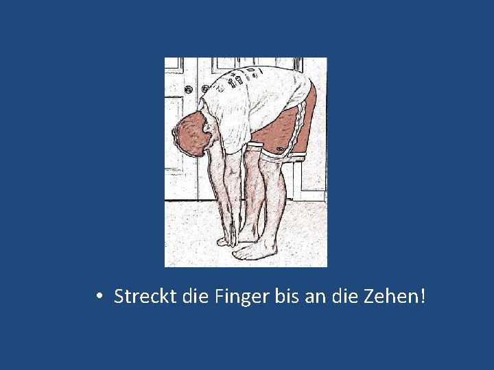  • Streckt die Finger bis an die Zehen! 