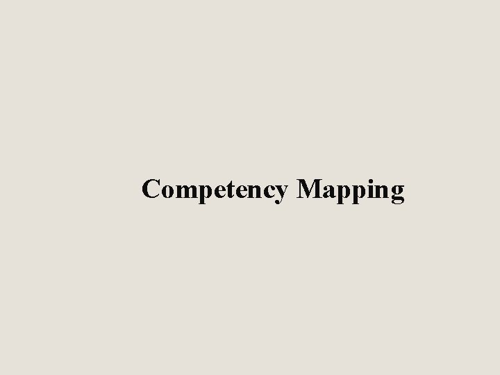 Competency Mapping 