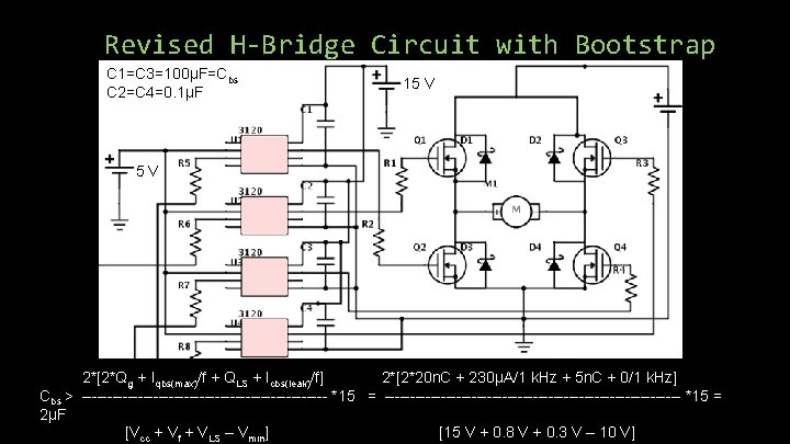 Revised H-Bridge Circuit with Bootstrap C 1=C 3=100µF=Cbs C 2=C 4=0. 1µF 15 V Revised H-Bridge Circuit with Bootstrap C 1=C 3=100µF=Cbs C 2=C 4=0. 1µF 15 V