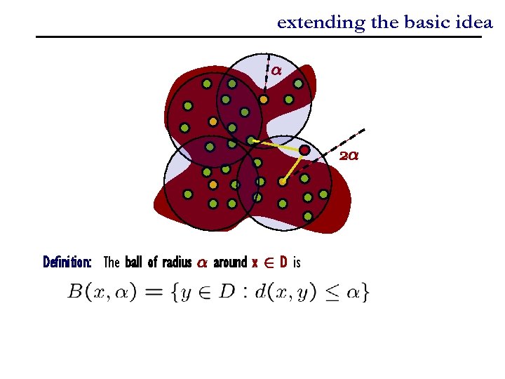 extending the basic idea ® 2® Definition: The ball of radius ® around x