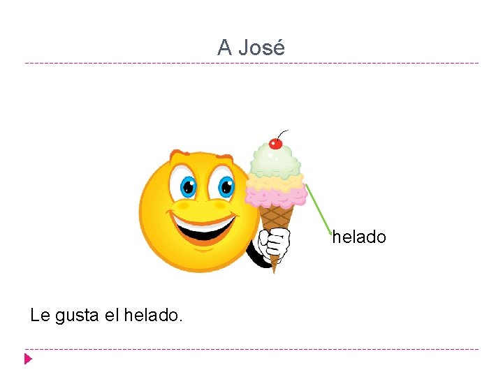 A José helado Le gusta el helado. 