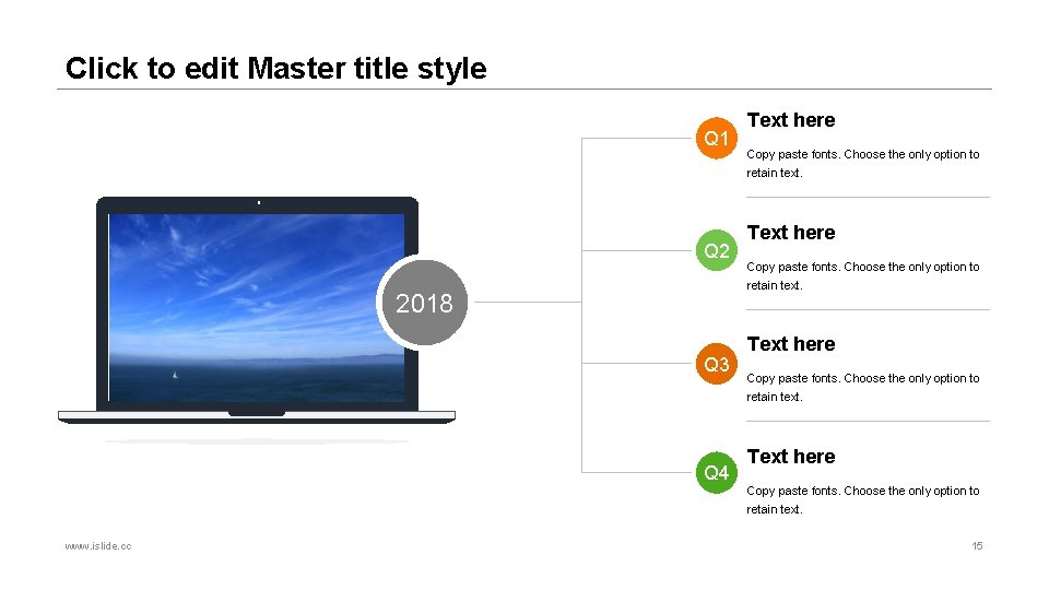 Click to edit Master title style Q 1 Text here Copy paste fonts. Choose