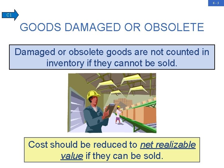 6 -5 C 1 GOODS DAMAGED OR OBSOLETE Damaged or obsolete goods are not