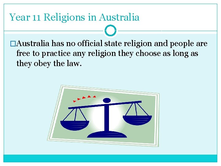 Year 11 Religions in Australia �Australia has no official state religion and people are