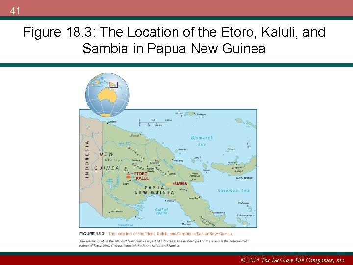 41 Figure 18. 3: The Location of the Etoro, Kaluli, and Sambia in Papua