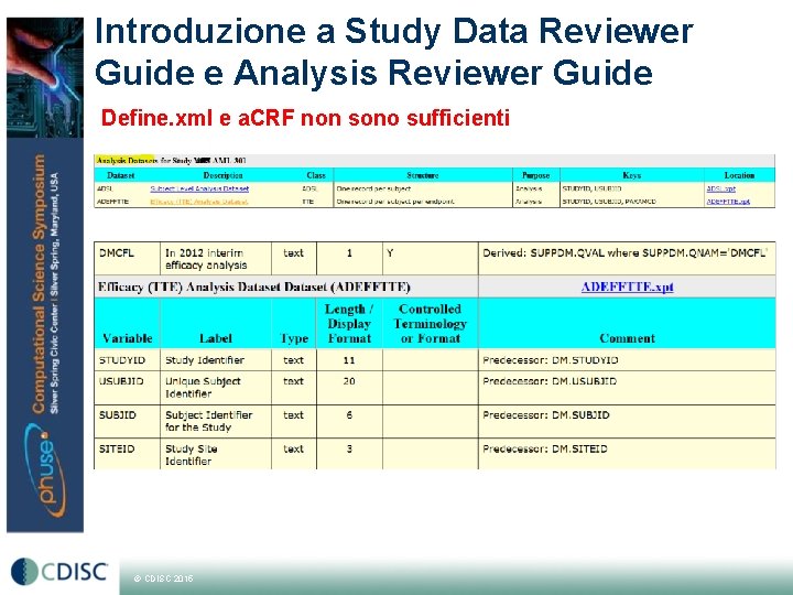 Introduzione a Study Data Reviewer Guide e Analysis Reviewer Guide Define. xml e a.