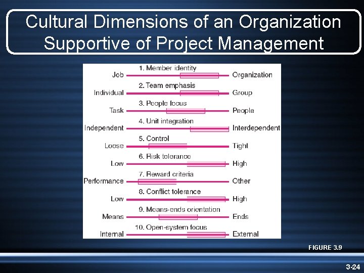 Cultural Dimensions of an Organization Supportive of Project Management FIGURE 3. 9 3 -24