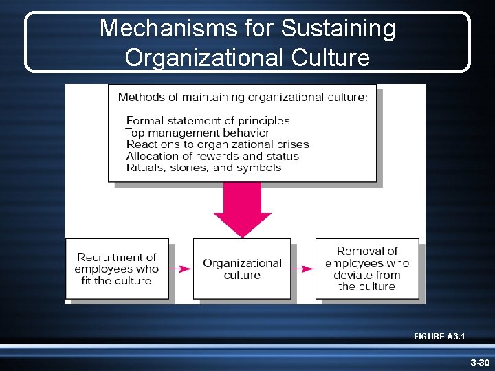 Mechanisms for Sustaining Organizational Culture FIGURE A 3. 1 3 -30 