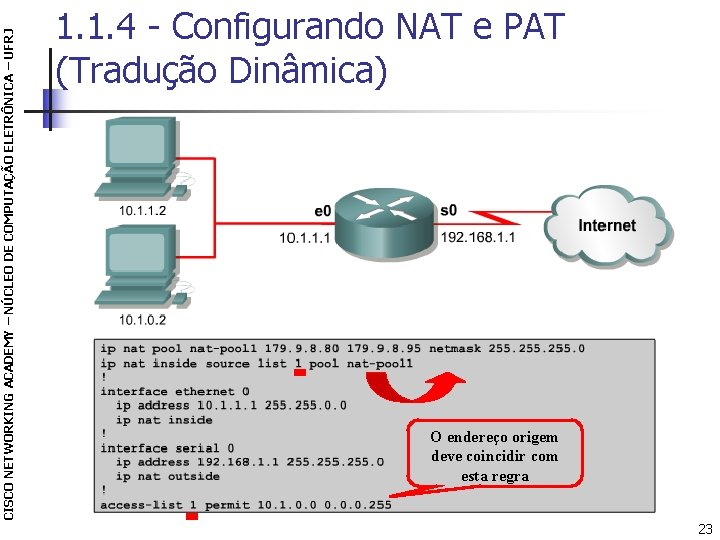 CISCO NETWORKING ACADEMY – NÚCLEO DE COMPUTAÇÃO ELETRÔNICA – UFRJ 1. 1. 4 -