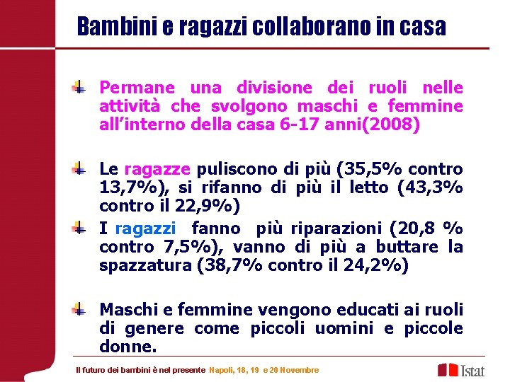 Bambini e ragazzi collaborano in casa Permane una divisione dei ruoli nelle attività che