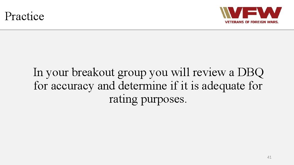 Practice In your breakout group you will review a DBQ for accuracy and determine