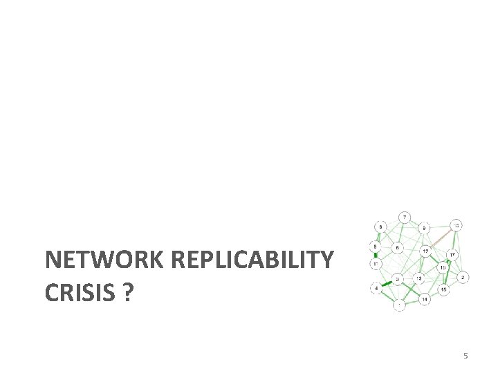NETWORK REPLICABILITY CRISIS ? 5 