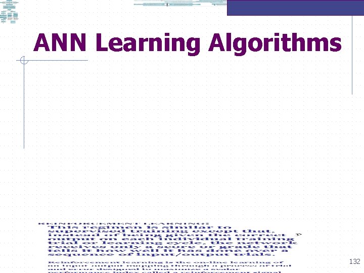 ANN Learning Algorithms 132 