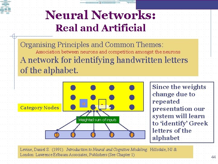 Neural Networks: Real and Artificial Organising Principles and Common Themes: Association between neurons and