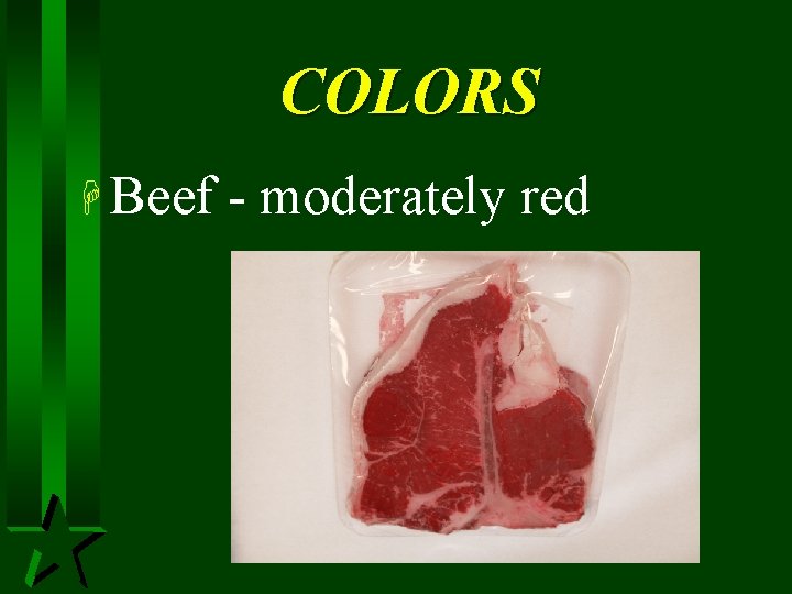 COLORS H Beef - moderately red 