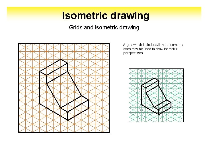 Isometric drawing Grids and isometric drawing A grid which includes all three isometric axes