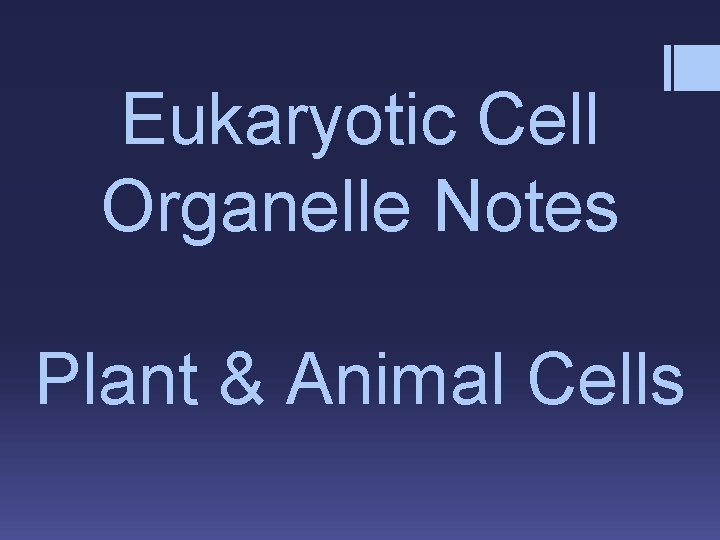 Eukaryotic Cell Organelle Notes Plant & Animal Cells 