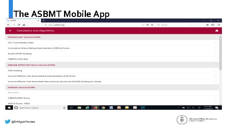 The ASBMT Mobile App 