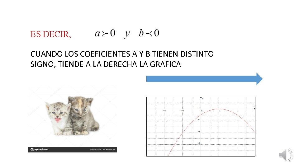 ES DECIR, CUANDO LOS COEFICIENTES A Y B TIENEN DISTINTO SIGNO, TIENDE A LA