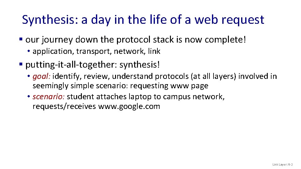 Synthesis: a day in the life of a web request § our journey down