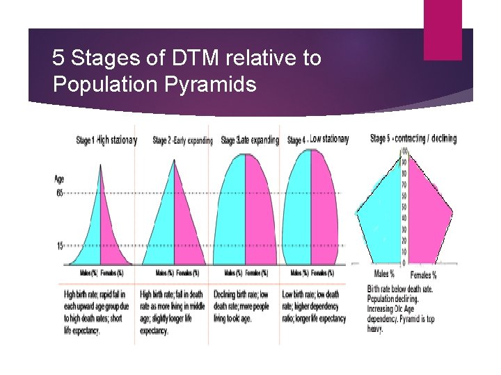 5 Stages of DTM relative to Population Pyramids 