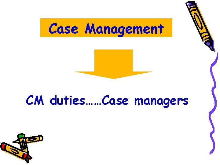 Case Management CM duties……Case managers 