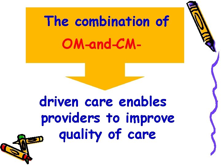 The combination of OM-and-CM- driven care enables providers to improve quality of care 