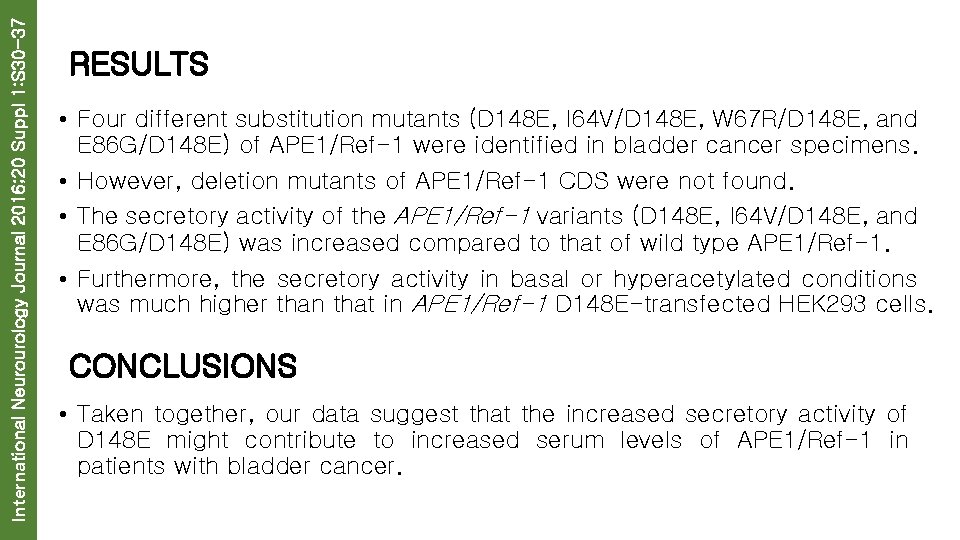 International Neurourology Journal 2016; 20 Suppl 1: S 30 -37 RESULTS • Four different