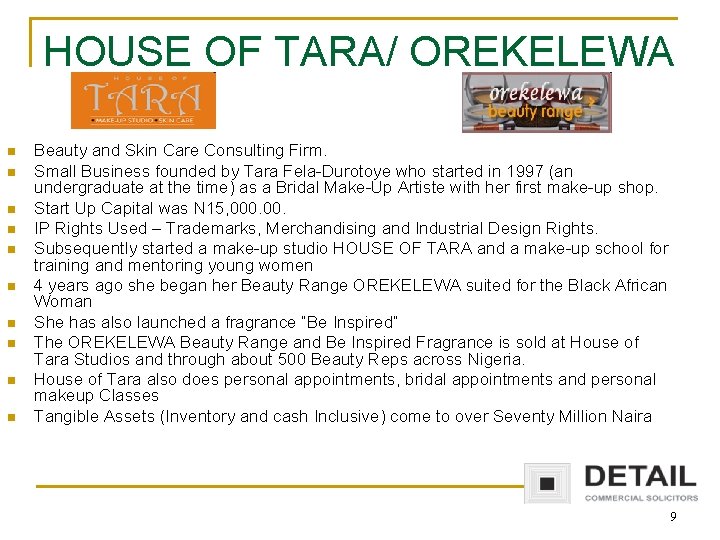 HOUSE OF TARA/ OREKELEWA n n n n n Beauty and Skin Care Consulting