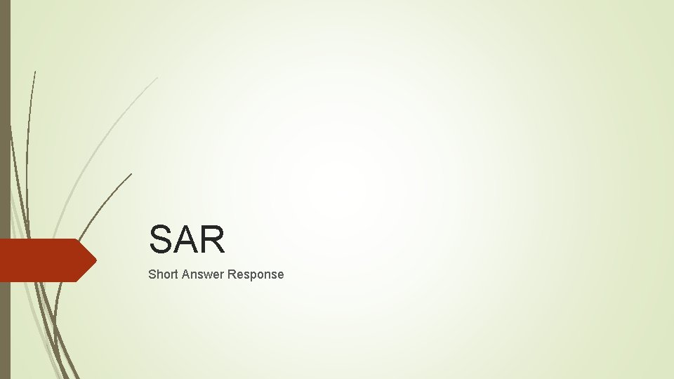 SAR Short Answer Response 