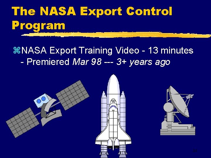 The NASA Export Control Program z. NASA Export Training Video - 13 minutes -