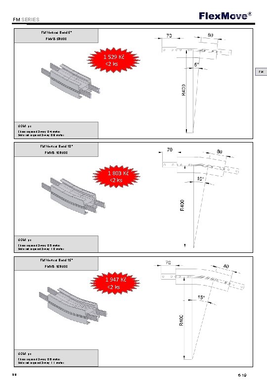 Flex. Move FM SERIES FM Vertical Bend 5° FMVB-5 R 400 1 529 Kč