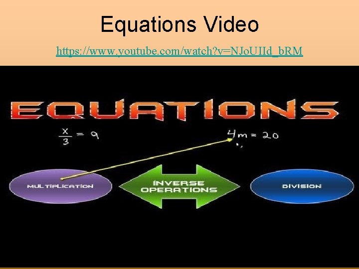 Equations Video https: //www. youtube. com/watch? v=NJo. UIId_b. RM 