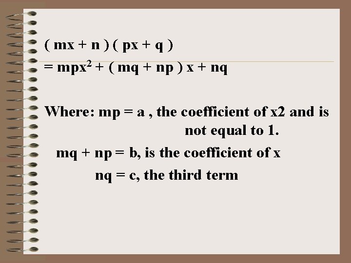 ( mx + n ) ( px + q ) = mpx 2 +