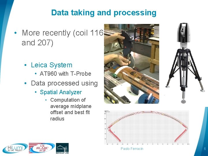 Data taking and processing • More recently (coil 116 and 207) • Leica System