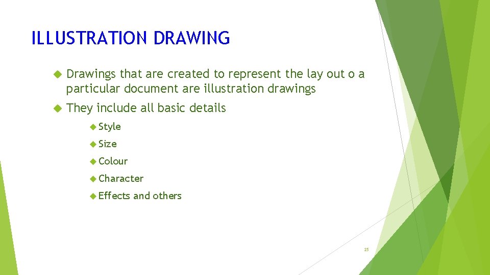 ILLUSTRATION DRAWING Drawings that are created to represent the lay out o a particular