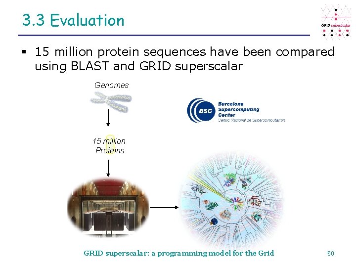 3. 3 Evaluation § 15 million protein sequences have been compared using BLAST and