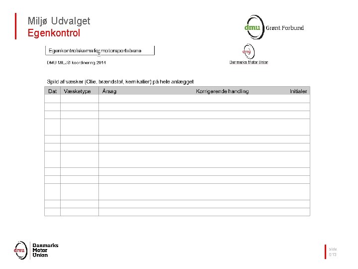 Miljø Udvalget Egenkontrol side 013 