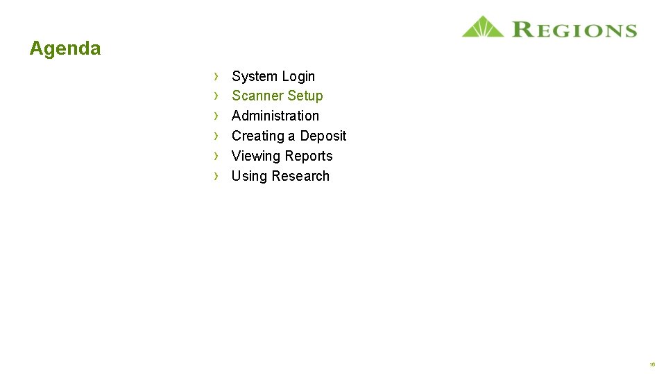 Agenda › › › System Login Scanner Setup Administration Creating a Deposit Viewing Reports