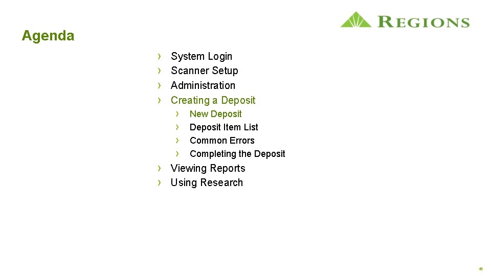 Agenda › › System Login Scanner Setup Administration Creating a Deposit › › New