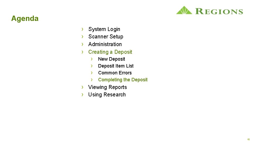 Agenda › › System Login Scanner Setup Administration Creating a Deposit › › New