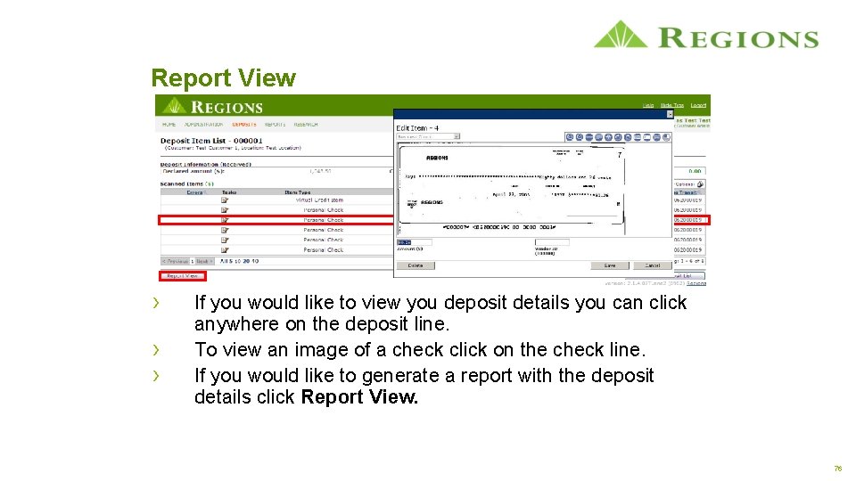 Report View › › › If you would like to view you deposit details