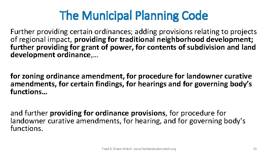 The Municipal Planning Code Further providing certain ordinances; adding provisions relating to projects of