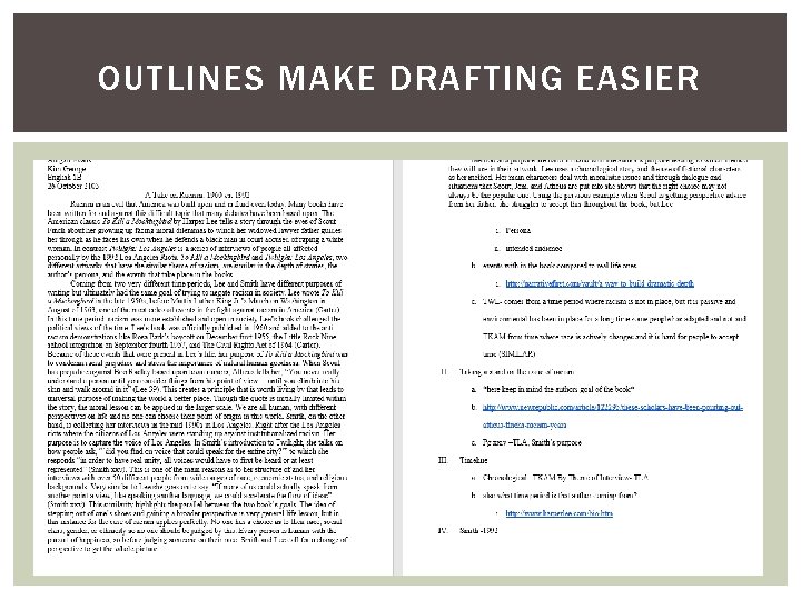 OUTLINES MAKE DRAFTING EASIER 